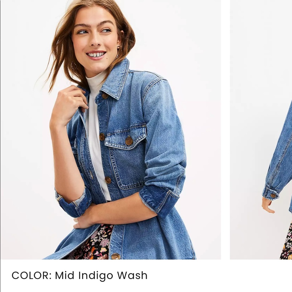 LOFT Petite denim shirt jacket NWT